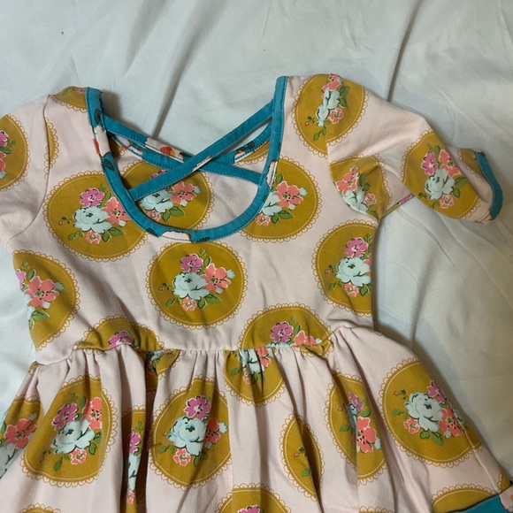 SWEET HONEY Boutique DRESS PINK/TURQUOISE SIZE 3T Floral Cottagecore Shabby Chic - Picture 12 of 13